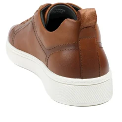 Salvador Leather Lace Up Trainers - Tan Leather
