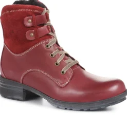 Sandra Leather Ankle Boots - Burgundy