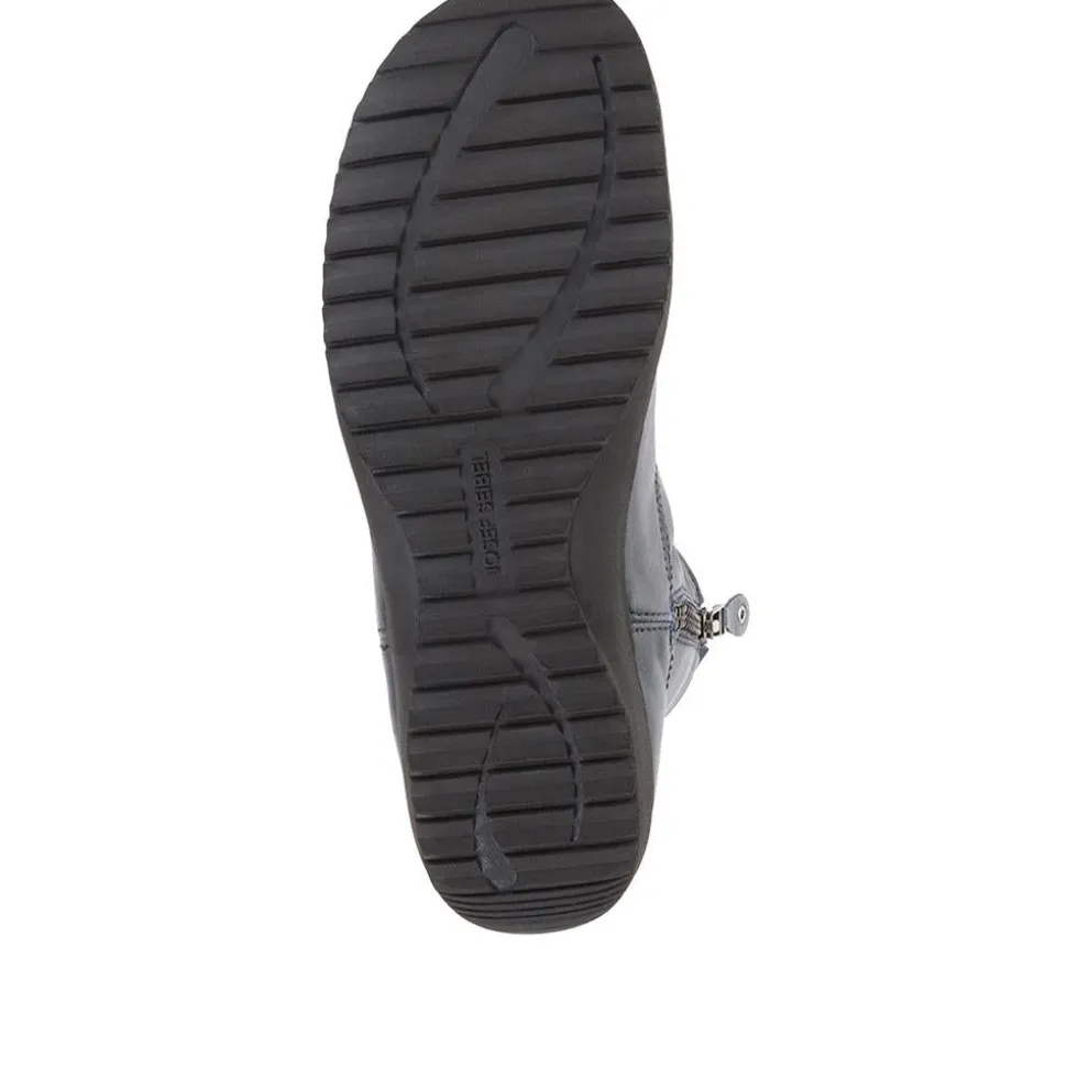 Sanja Leather Boots - Navy