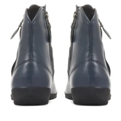 Sanja Leather Boots - Navy