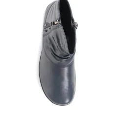 Sanja Leather Boots - Navy