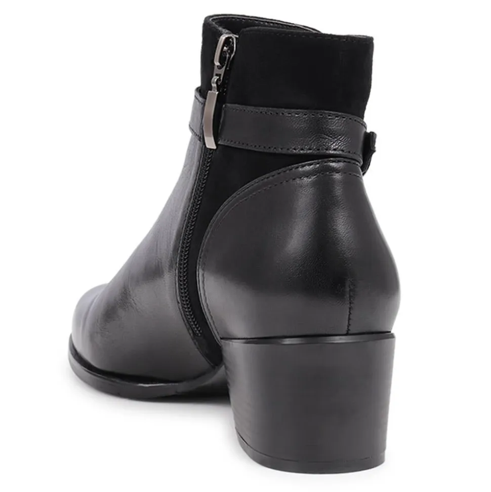 Sarina Heeled Ankle Boots - Black
