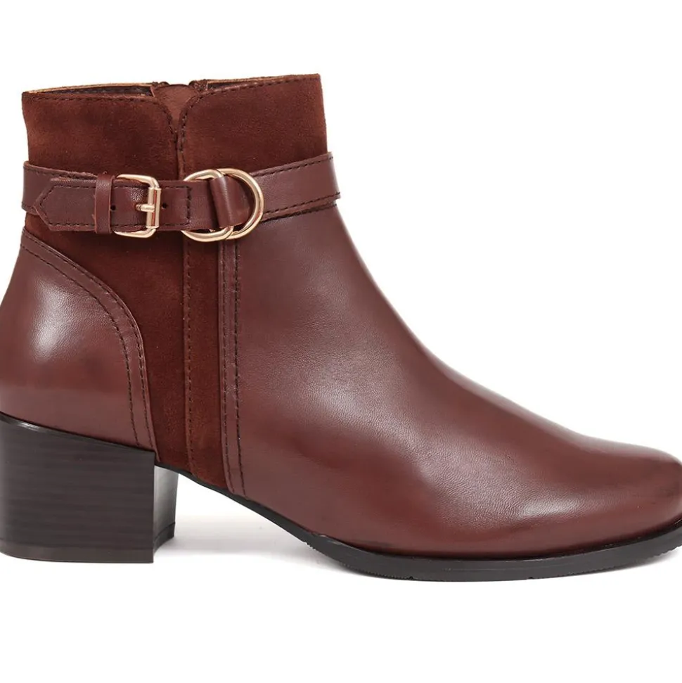 Sarina Heeled Ankle Boots - Brown