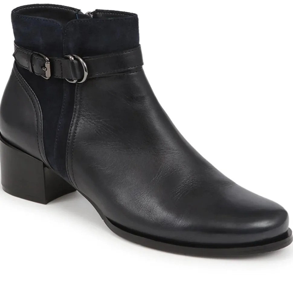 Sarina Heeled Ankle Boots - Navy