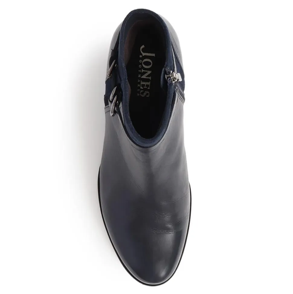 Sarina Heeled Ankle Boots - Navy