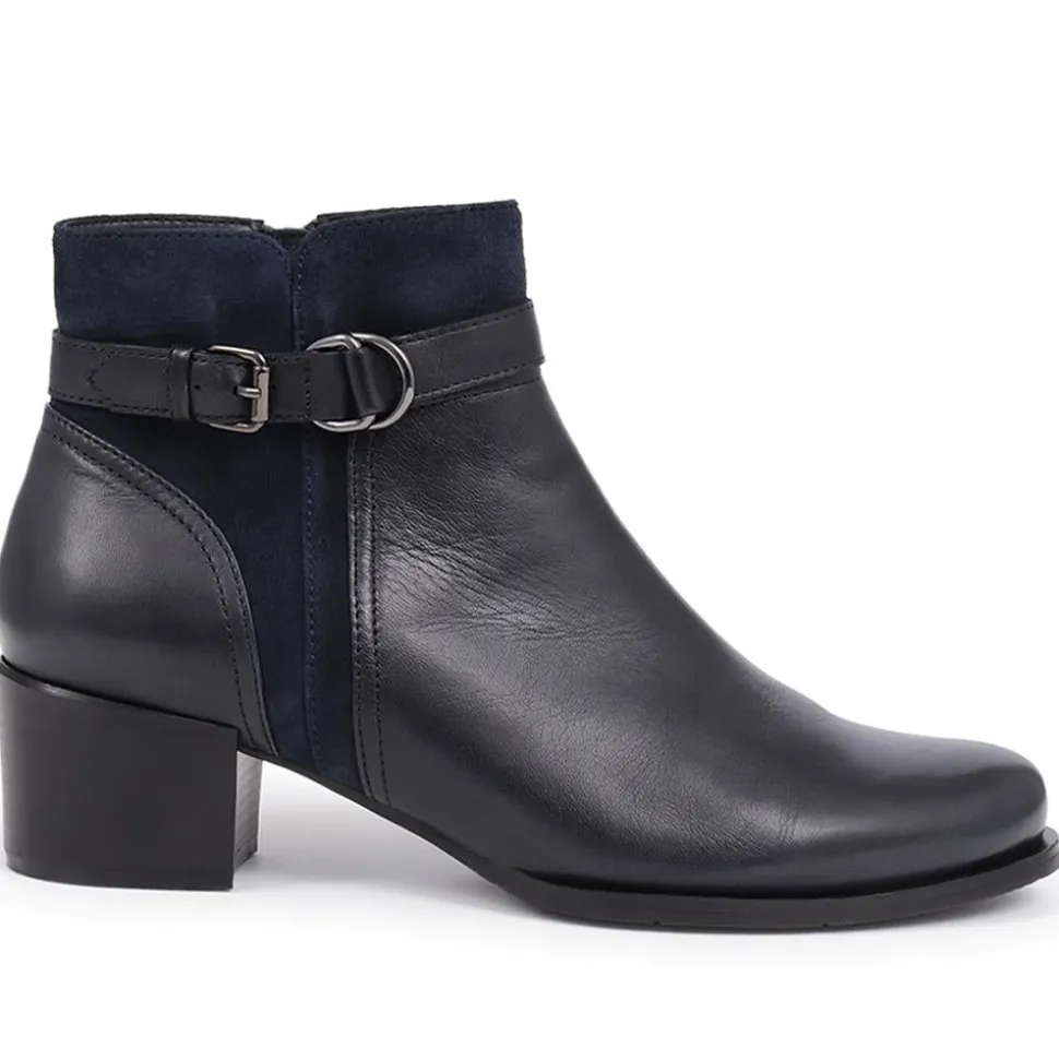 Sarina Heeled Ankle Boots - Navy
