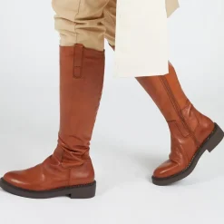 Sebastiana Leather Knee High Boots - Tan
