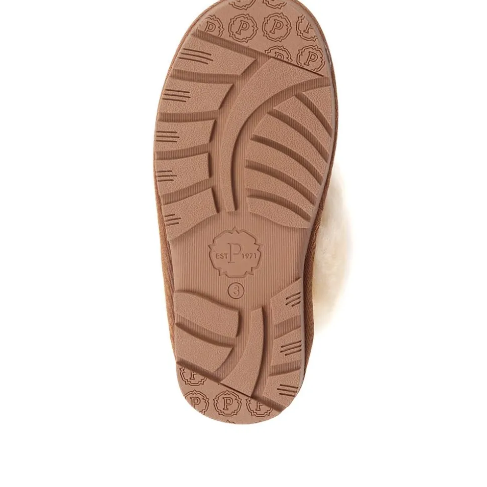 Sheepskin Lined Slippers - Chestnut