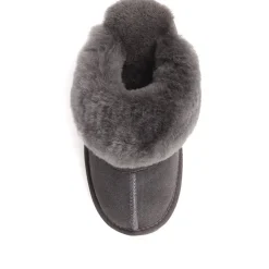 Sheepskin Lined Slippers - Grey