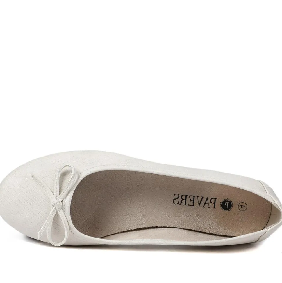 Short-Heeled Casual Pumps - Beige Snake
