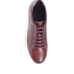 Simon Leather Men's Trainers - Burgundy