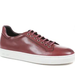 Simon Leather Men's Trainers - Burgundy