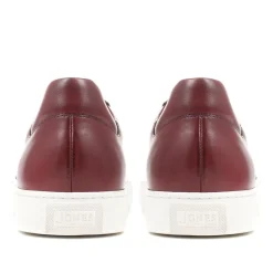 Simon Leather Men's Trainers - Burgundy