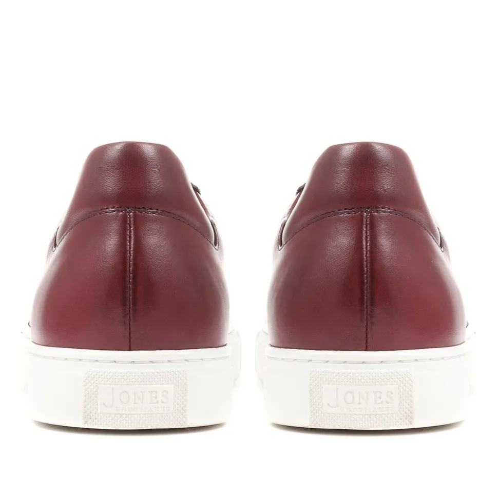 Simon Leather Men's Trainers - Burgundy