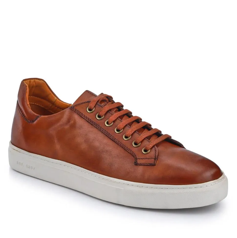 Simon Leather Men's Trainers - Tan