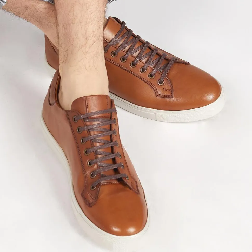 Simon Leather Men's Trainers - Tan