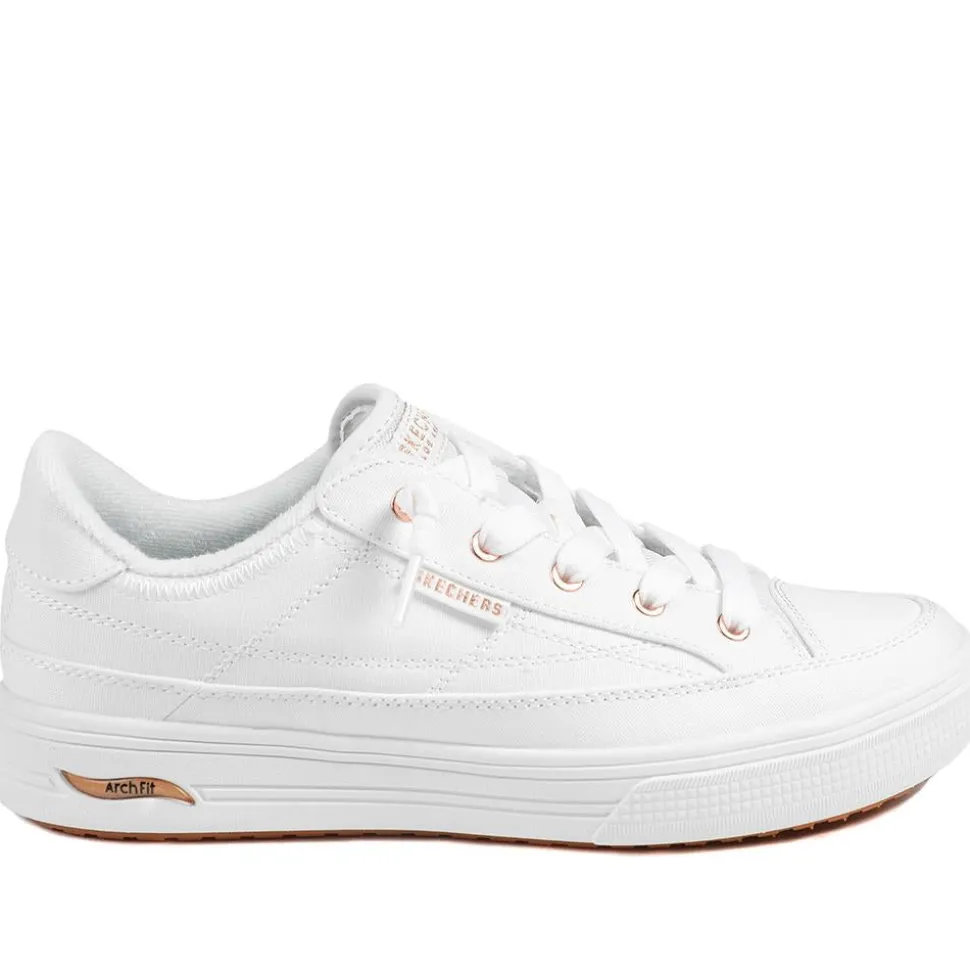 Skechers Arch Fit Arcade Lace Up Trainers - White