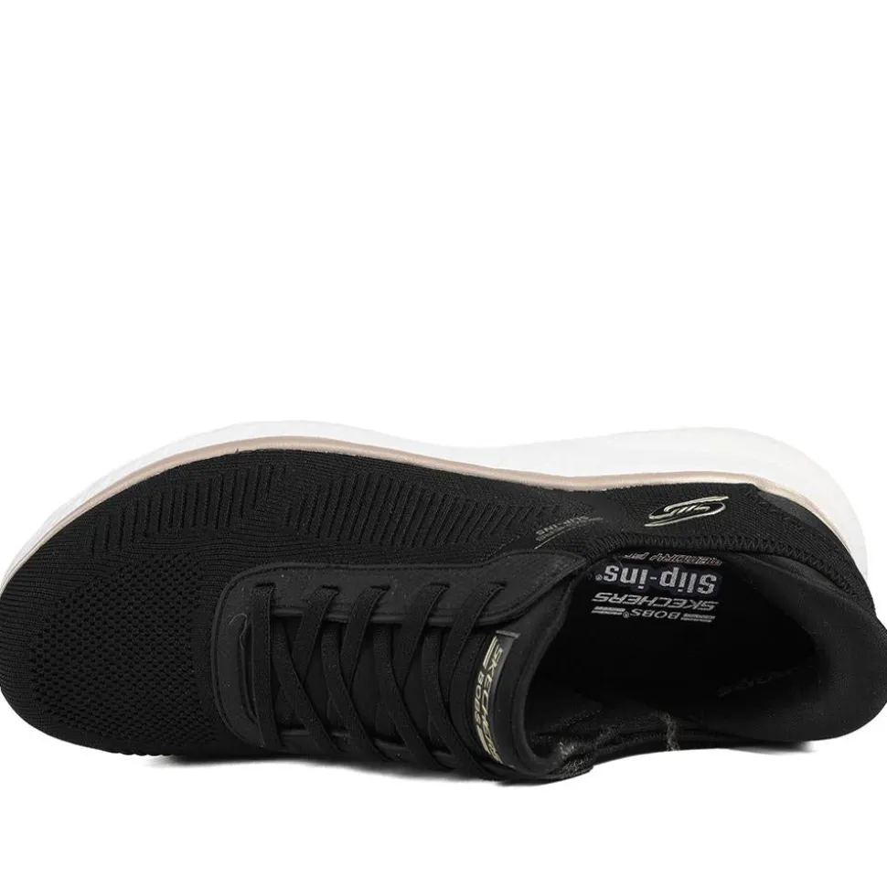 Skechers BOBS Squad Chaos Current-Muse Trainers - Black-Rose Gold