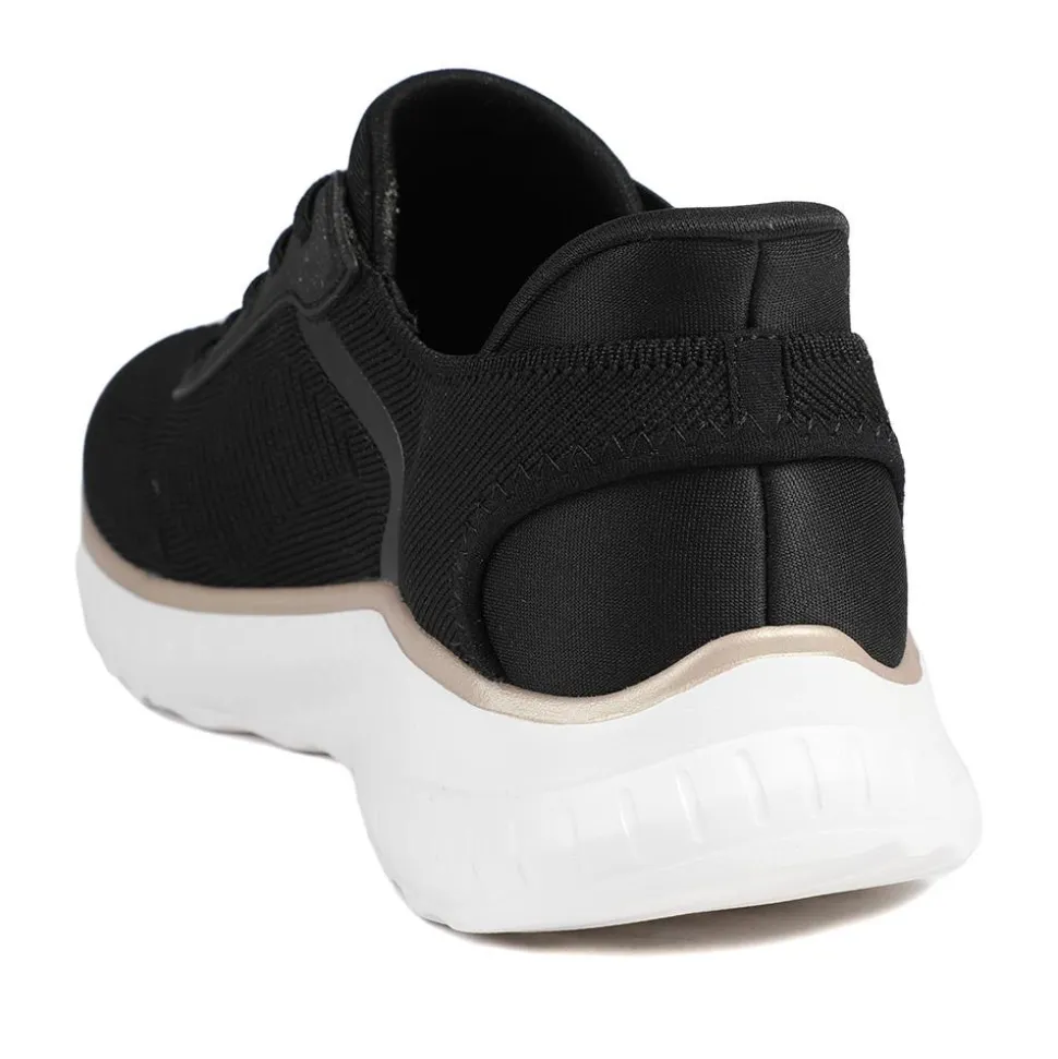 Skechers BOBS Squad Chaos Current-Muse Trainers - Black-Rose Gold