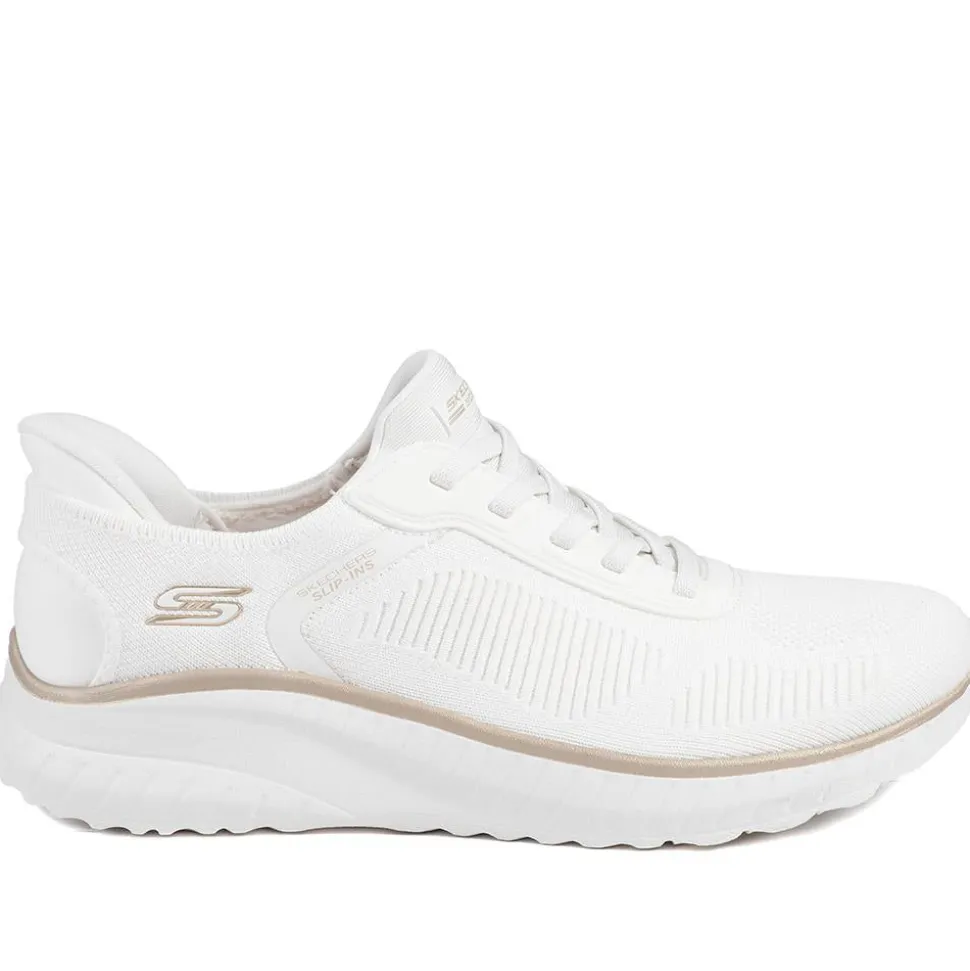 Skechers BOBS Squad Chaos Current-Muse Trainers - White-Gold