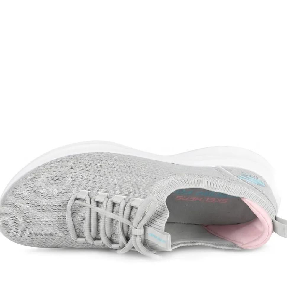 Skechers Breathable Lace Up Trainers - Light Grey
