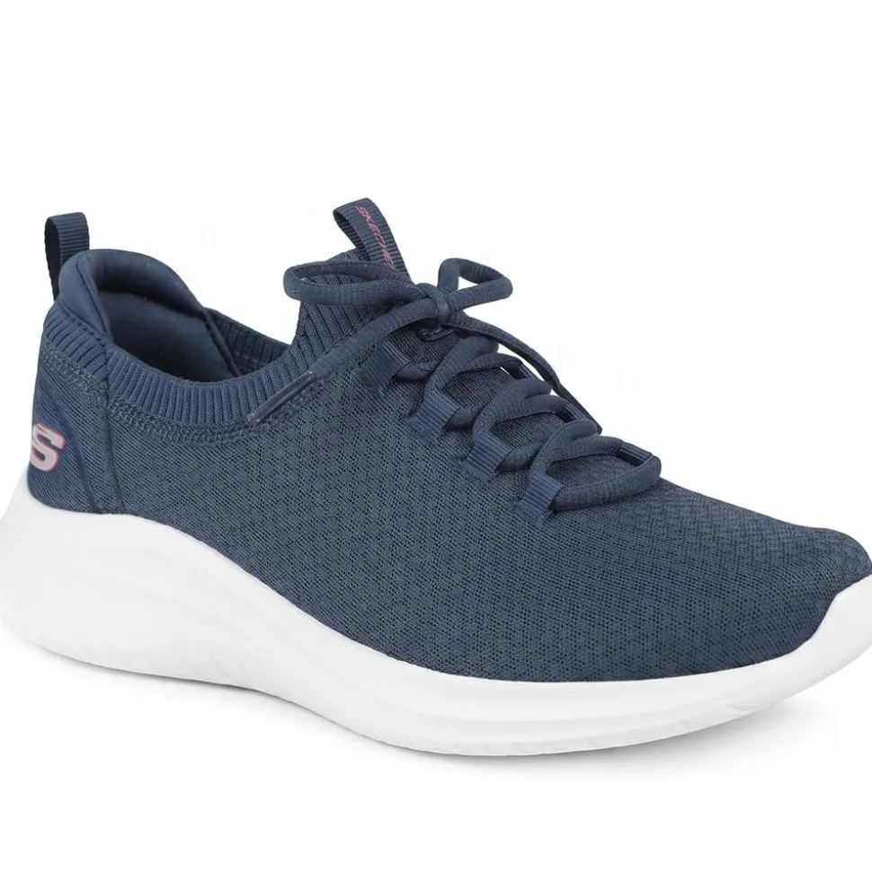 Skechers Breathable Lace Up Trainers - Navy