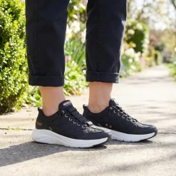 Skechers Contour Foam Trainers - Black-Rose Gold