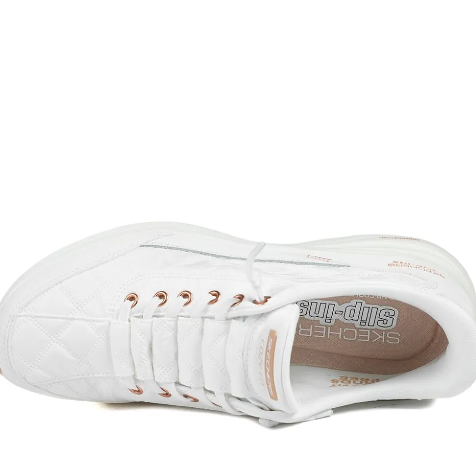Skechers Contour Foam Trainers - White-Rose Gold