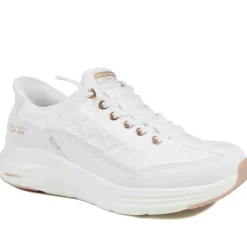 Skechers Contour Foam Trainers - White-Rose Gold