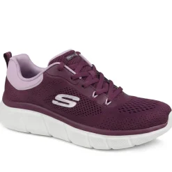 Skechers Cushioned Lace Up Trainers - Plum