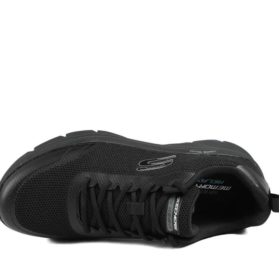 Skechers Cushion Walker Tobo Trainers - Black-Black