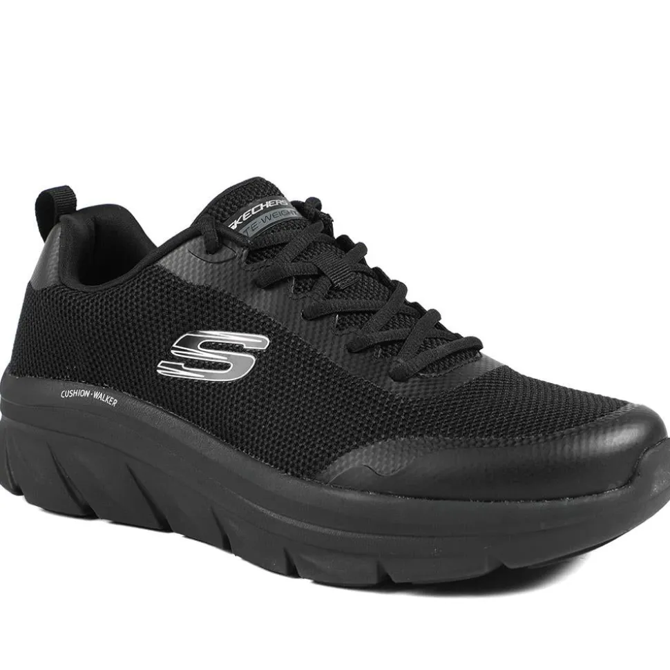 Skechers Cushion Walker Tobo Trainers - Black-Black