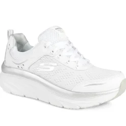 Skechers D'Lux Walker-Infinite Motion Trainers - White-Silver