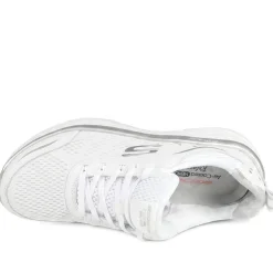 Skechers D'Lux Walker-Infinite Motion Trainers - White-Silver
