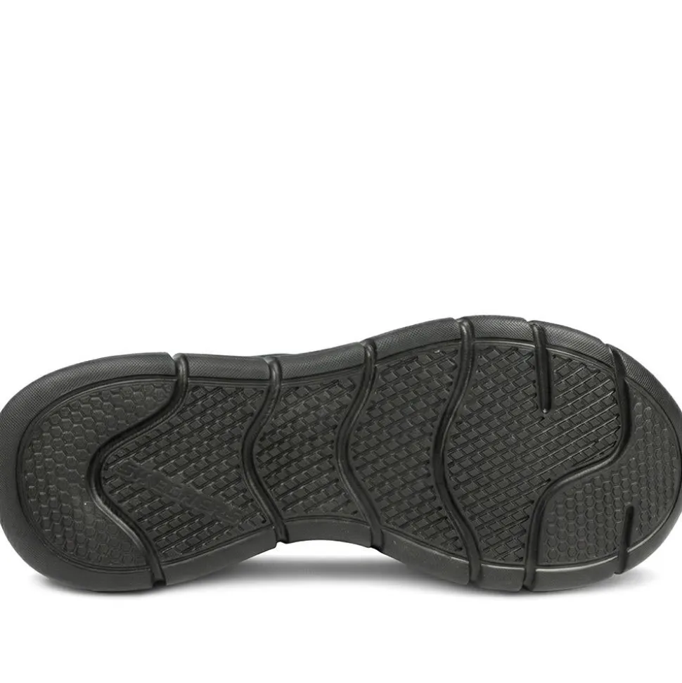 Skechers Flex Flow Arlen Lace Up Trainers - Black-Black