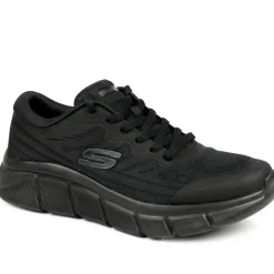 Skechers Flex Flow Arlen Lace Up Trainers - Black-Black