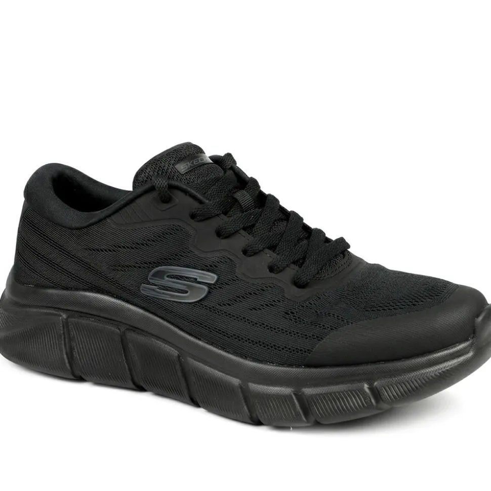Skechers Flex Flow Arlen Lace Up Trainers - Black-Black