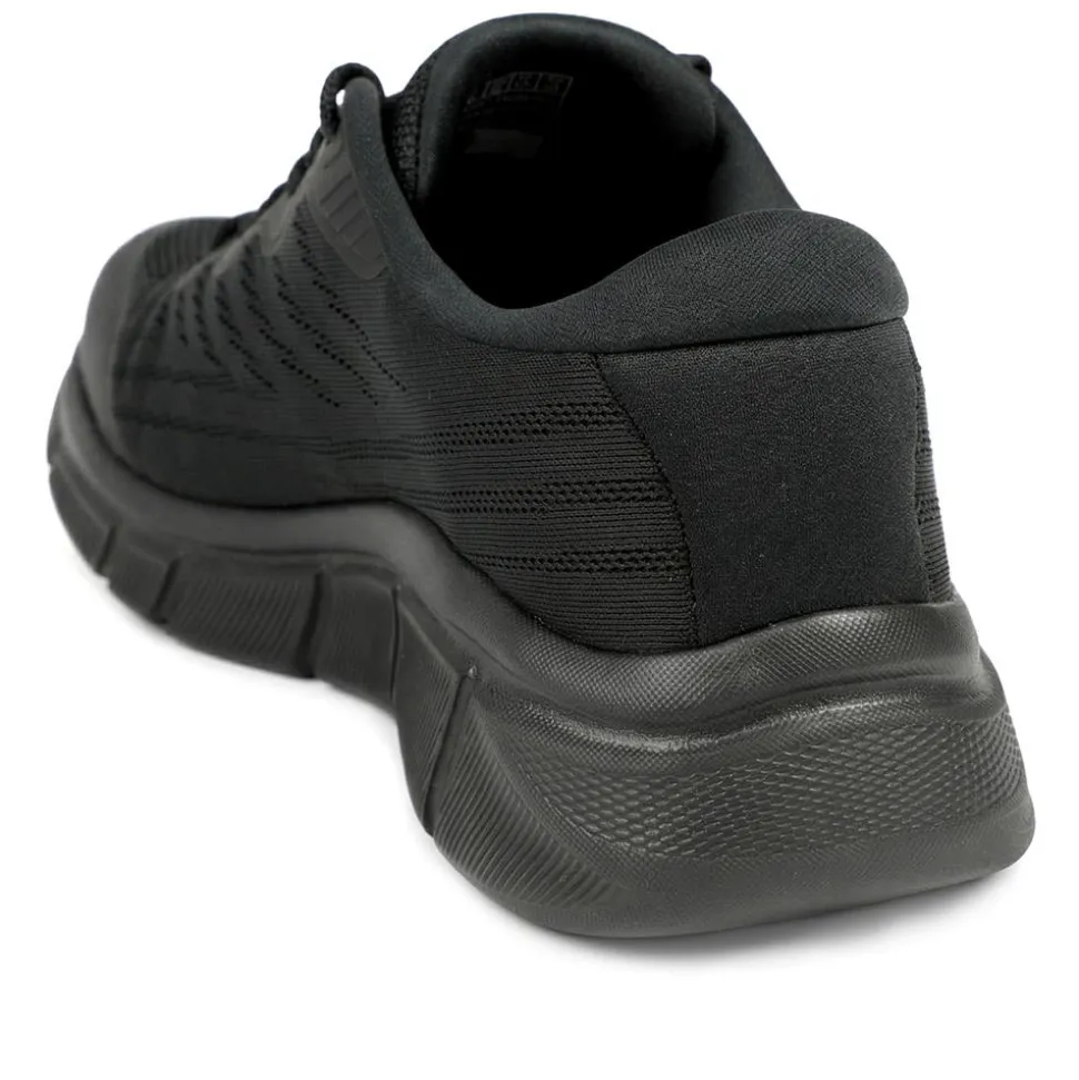 Skechers Flex Flow Arlen Lace Up Trainers - Black-Black