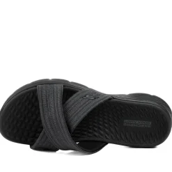 Skechers GO WALK Flex Sandal-Impressed - Black-Grey