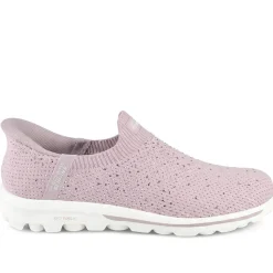 Skechers Go Walk Travel - Amara Slip On Trainers - Mauve
