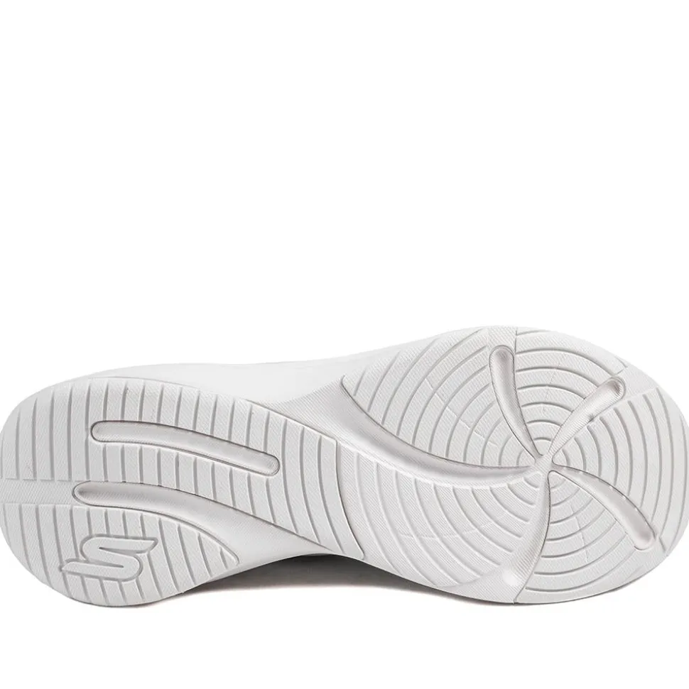 Skechers Lace Up Plush Foam® Trainers - Grey-Pink