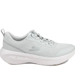 Skechers Lace Up Plush Foam® Trainers - Grey-Pink