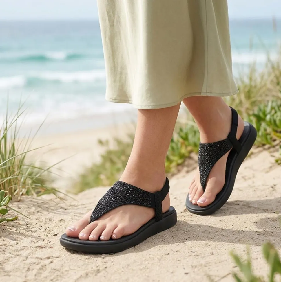 Skechers Meditation Luxe Modern Event Sandals - Black