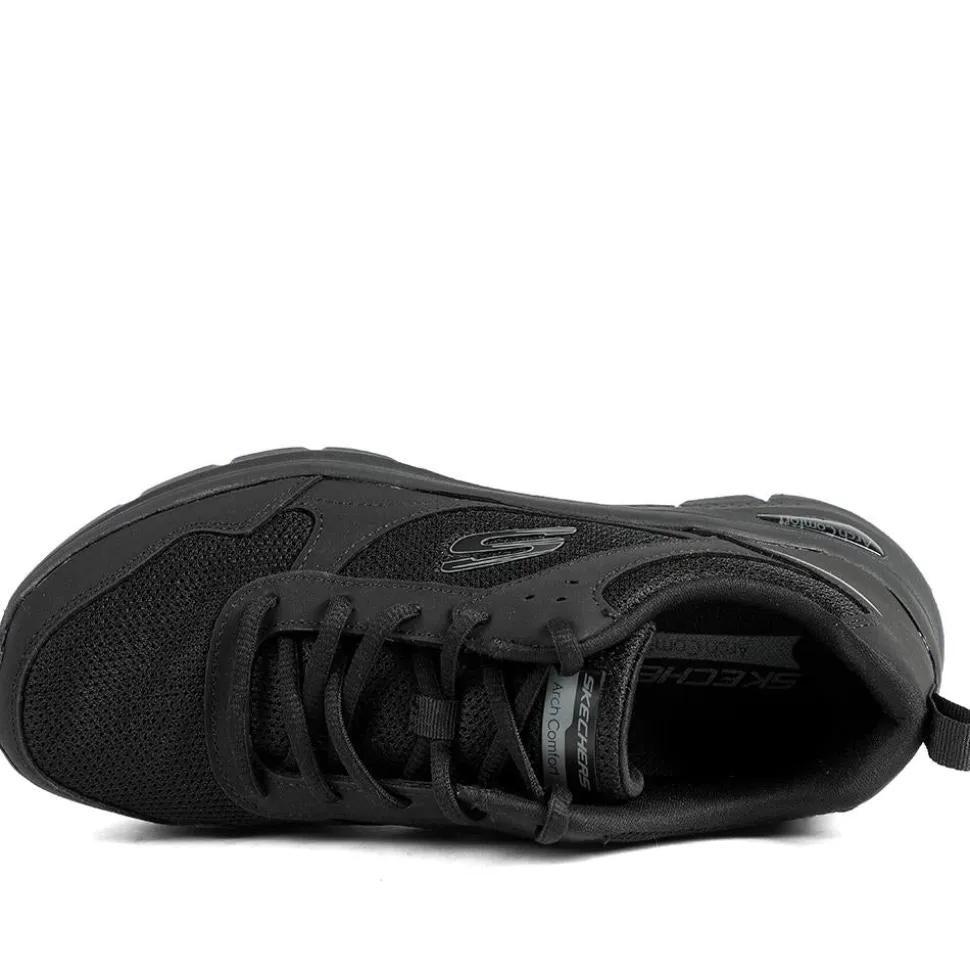 Skechers Memory Foam Lace Up Trainers - Black