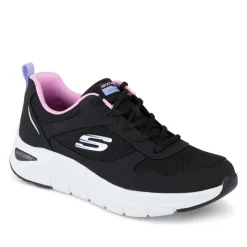 Skechers Memory Foam Lace Up Trainers - Black-Purple