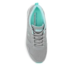 Skechers Memory Foam Lace Up Trainers - Light Grey