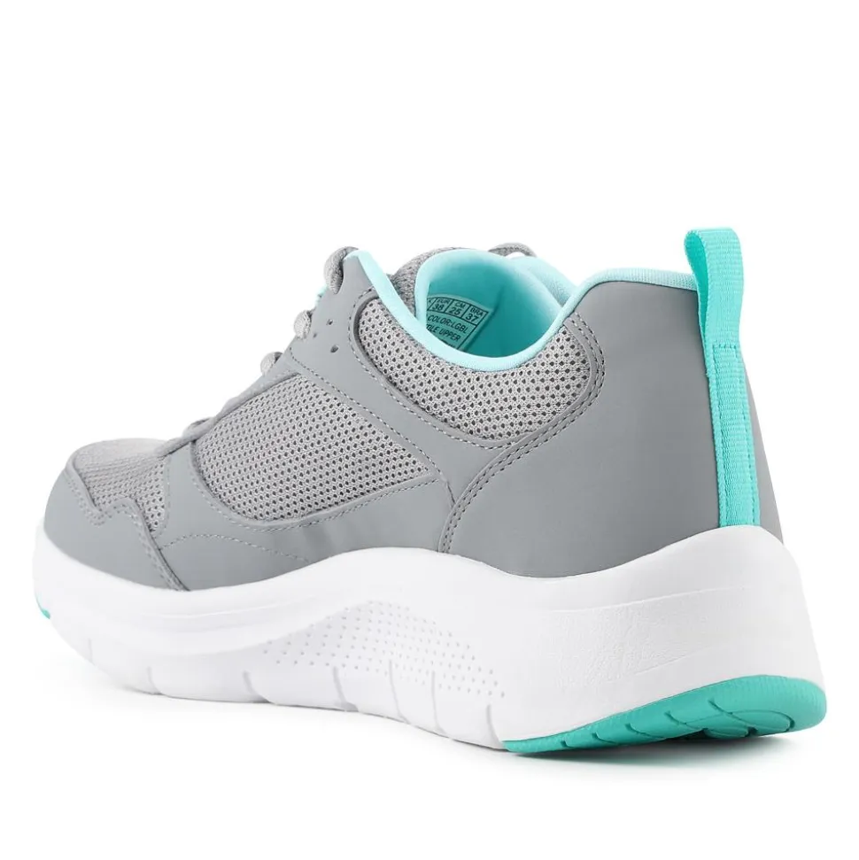 Skechers Memory Foam Lace Up Trainers - Light Grey