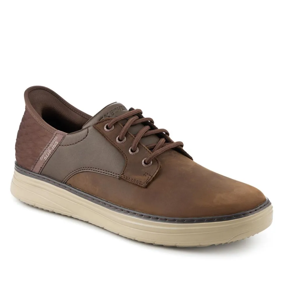 Skechers Slip-ins: Leather Hands Free Shoes - Chocolate