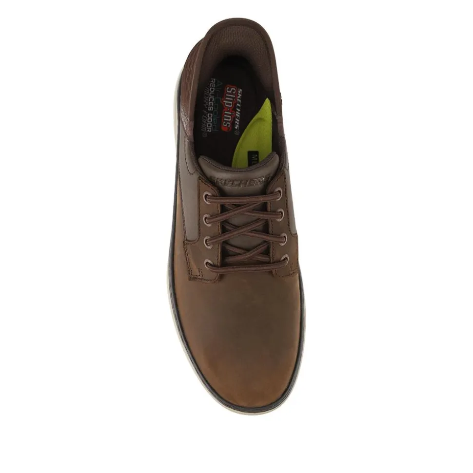 Skechers Slip-ins: Leather Hands Free Shoes - Chocolate