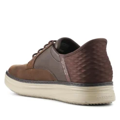 Skechers Slip-ins: Leather Hands Free Shoes - Chocolate